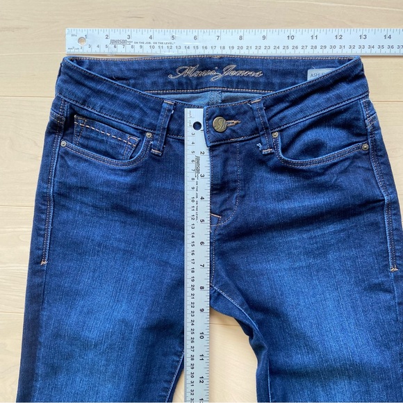 Mavi Jeans Ashley mid-rise slim bootcut medium dark blue stretchy denim size 24 - Picture 10 of 13